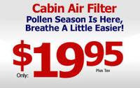 Clean Air in your Car! Help your allergies by filtering Your Vehicles Cabin Air!